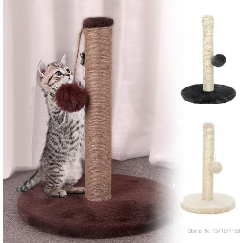 Pet Toy Sisal Cat Scratching Post for Cats Kitten Climbing Post Jumping Tower Toy with Ball Bite-resistant Protecting Furniture
