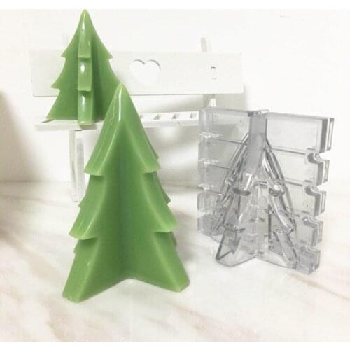 Creative Christmas Tree Acrylic Candle Mold Aroma Candle Making Supplies DIY Party Aromatherapy Plastic Mould Decoration Craft