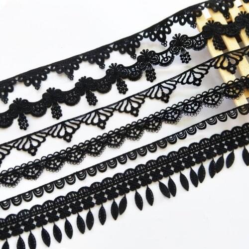 2 yards width 5.5CM black hollow embroidery Lace fabric skirt hem costumes Accessories Wedding Sewing Edge lace trim JB40