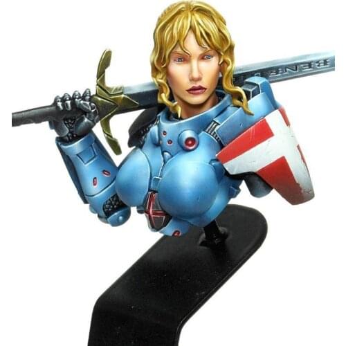 New Unassembled 1/16 The Joan of ancient woman with sword bust Resin Kit DIY Toys Unpainted resin model
