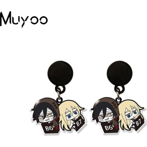 New Kawaii Acrylic Earrings Cute Angels of Death Characters Handcraft Epoxy Drop Earrings Gifts