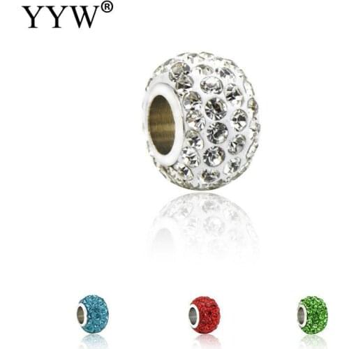 Wholesale Zinc Alloy with Rhinestone European Beads For Jewelry Making Bracelets Necklace High Quality Women Fashion Charm Beads