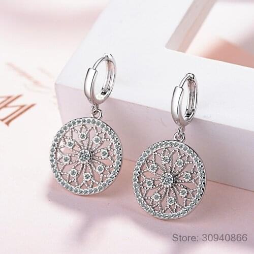 Original Creative Real 925 Sterling Silver Dreamcatcher Round Stud Earrings For Women Fashion Silver 925 Jewelry Gift E630