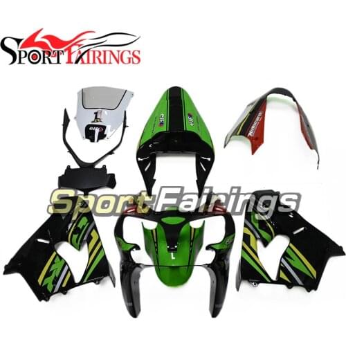Fiberglass Racing Full Fairing Kit For Kawasaki ZX9R 2002 2003 ZX-9R 02 03 Motorcycle Fairing Kit Elf Green Black Bodywork New