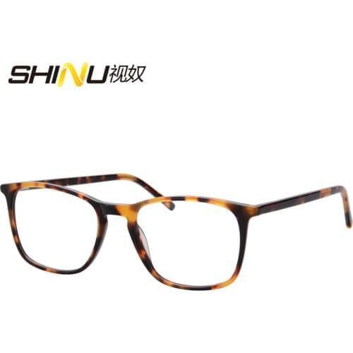 SHINU blue light blocking progressive Reading Glasses men acetate frame with cylinder or without it