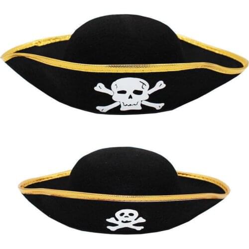 2021 Adult Performance Props Skull Print Dome Pirate Hat Halloween Costume Accessories Hat
