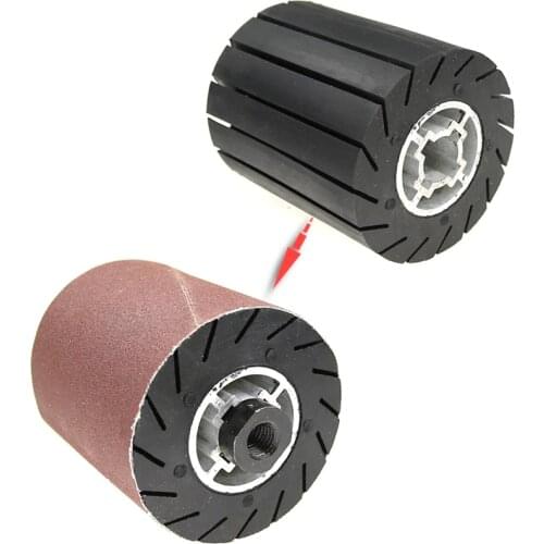 90*100*19mm Rubber Drum Polishing Wheel Roller + M14 Electric Grinder Adapter + Sanding Bands
