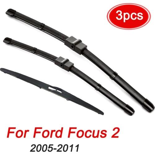 MIDOON Wiper Front Rear Wiper Blades Set For Ford Focus 2 2005-2011 Windshield Windscreen Front Rear Window 26"+17"+14"