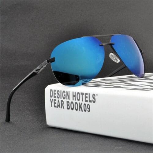 2020 Fashion Men Style Polarized Sunglasses Ultralight Rimless Men Driving Brand Design Male Pilot Round Sun Glasses Mens NX