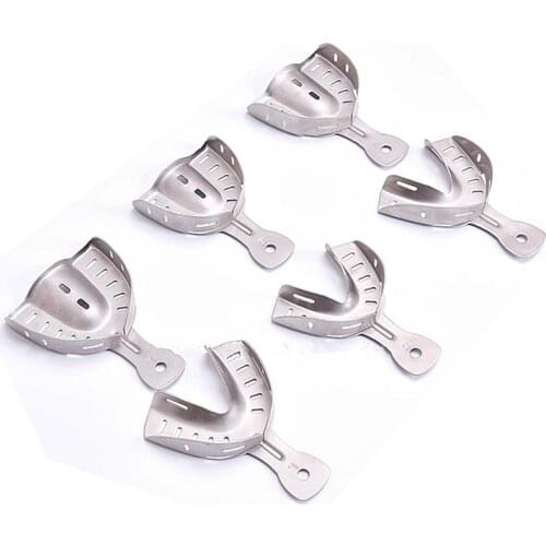 6pcs Dental tray Assorted Perforated Plastic Dental Denture Impression Trays High Quality