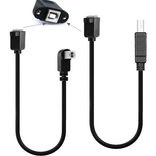 Square Port USB printer extension cable with ear, computer medical equipment interface adapter, male and female connector