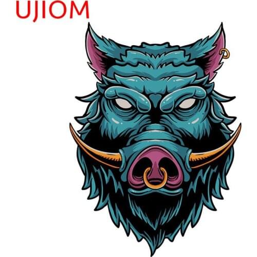 UJIOM Wild Boar Head Home Office Wall Decorations Living Room Wall Stickers Waterproof Refrigerator Computer Decorative Decals