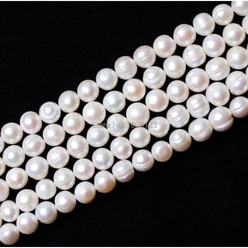 High Quality 9-10mm Natural Freshwater Pearl Oval Shape Loose Beads Strand 15" DIY Creative Jewellery Making w2368