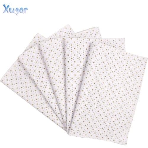 Xugar 22cm*30cm chunky star glitter Faux Artificial Synthetic Leather Print Fabric For DIY Bag Hairbow Patchwork Sewing Material