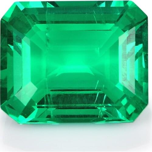 Green Columbian Emerald Loose Gemstone Classic Emerald Cut Hydrothermal Emerald 8mm*10mm 2.7 Carats For Jewelry Design