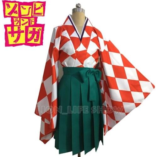Zombieland Saga Yuugiri Cosplay Costume kimono Women Dress Suit