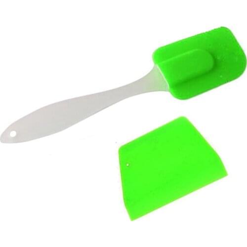 2Pcs/set 1pc Cake Spatula + 1pc Dough Cutter Baking Pastry Tools Dough Scraper Cream Smoother Kitchen Butter Cooking Green