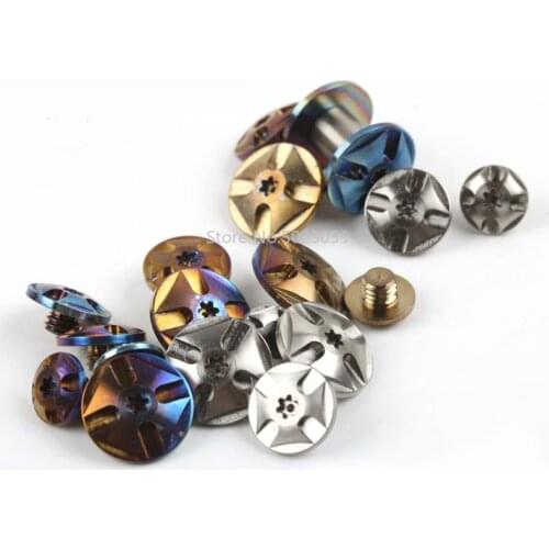 2pcs M4 nut Roasted blue Diy Knife Making knife Handle Screw KNIVES whirlwind Rotating rivet Holy Cross AMG Screw Nuts Titanium