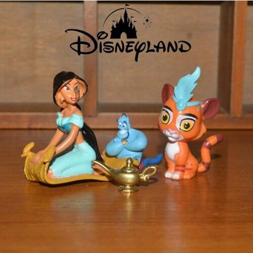 4Sets/16PCS 1.5-4.5CM Disney Aladdin lamp Jasmine genie lamp tiger doll hand made model doll childrens gift