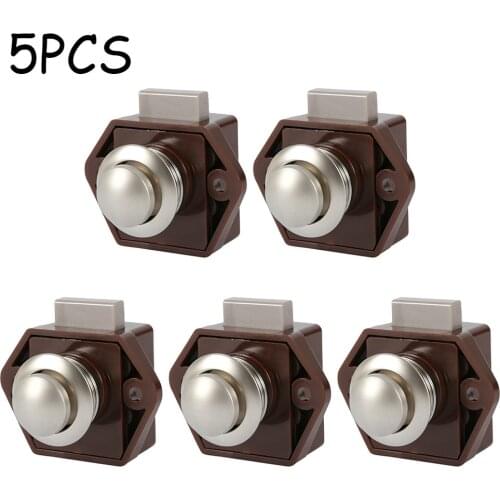 5PCS Diameter 20mm Camper Car Push Lock RV Caravan Boat Drawer Latch Button Locks For Furniture Hardware Home Cabinet Lock