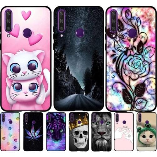 B For Huawei Y6P Case MED-LX9N Cover Silicone Bumper Soft TPU Back Cover Phone Case for Huawei Y6P MED-LX9N Y 6P 2020 Case Coque