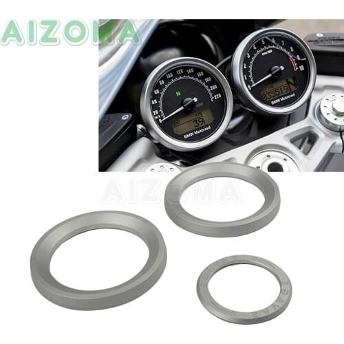 For BMW R Nine T Silver Aluminum Speedometer Techo Meter Instrument Guard w/ Key Ring Trim Cover For BMW R1200R 2014-2017