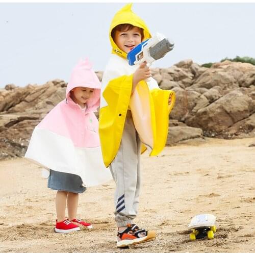 Rainfreem Healthy Children PU Raincoat Boys and Girls Rain Poncho Outdoor Rain Gear Lovely Kids Rainwear