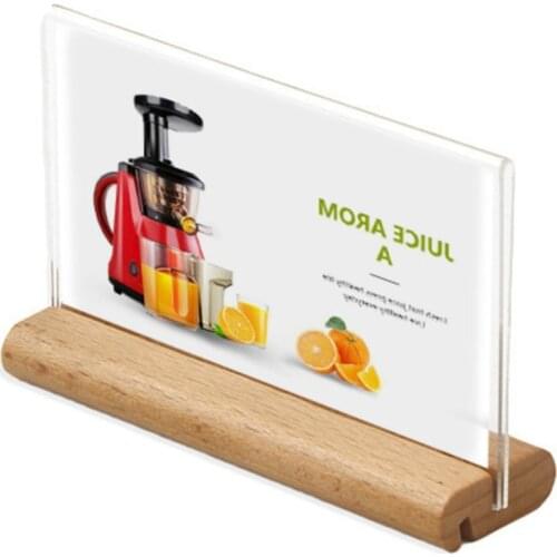 90x55mm 2-side Round Wood Base Sign Holder Various Sizes Table Menu Holder