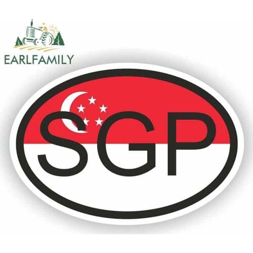 EARLFAMILY 13cm x 8.8cm For Singapore Sgp Humor Stickers Funny Car Decals Suitable For VAN SUV GTR Decoration Vinyl Material