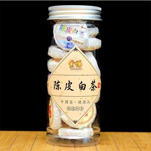 Fujian Tangerine Peel White Tea Aged Kongmee Long Brow Old White Tea Portable Mini White Tea Cake Tea Canned
