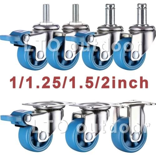 2PCS Nylon Caster Wear-resistant 360 Degree Swivel Caster Wheels For Shopping Cart Trolley Wheels Furniture Caster