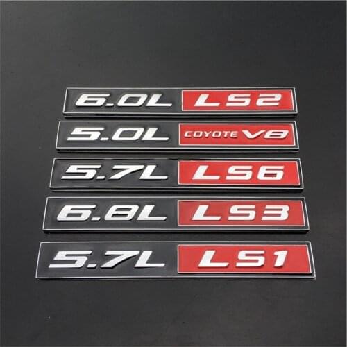 1Pcs Metal Emblem 5.0L 5.7L 6.0L 6.8L Coyote V8 Discharge Standard Car Body Trunk Lid Stickers