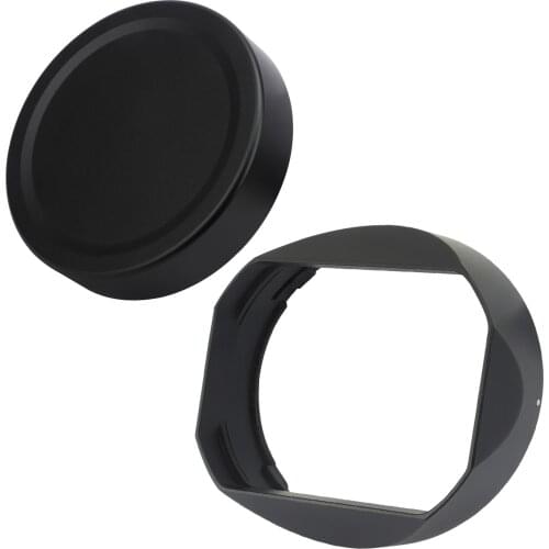 Haoge LH-X16B Square Metal Lens Hood Shade with Metal Cap for Fujifilm Fuji Fujinon XF 16mm F1.4 R WR Lens xf16mm/f1.4
