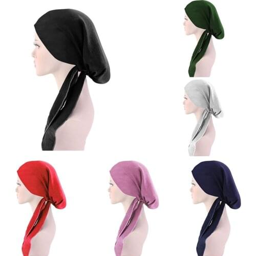 Muslim Women Head Scarf Beanie Bonnet Chemo Hat Turban Headwear Bandana Cancer Hair Loss Cover Head Scarf Head Wrap Stretch Caps