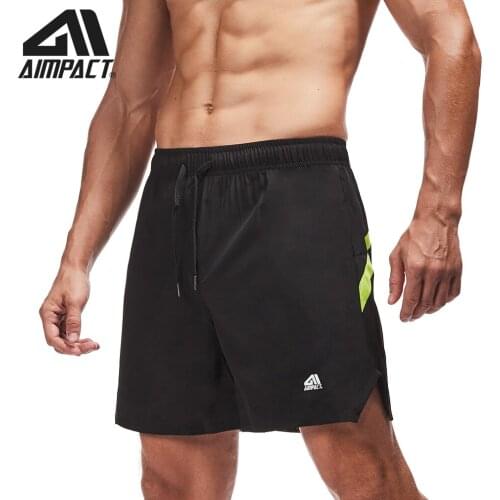 Aimpact Mens Breathable loose fitness marathon running shorts quick drying Training Jogging Fitness Short sports gym shorts men