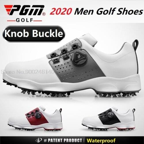 Pgm Golf Shoes MenS Waterproof Shoes Non-Slip Nail Rotating Buckle Shoelaces Sneakers Men Activities Automatic Golf Trainers