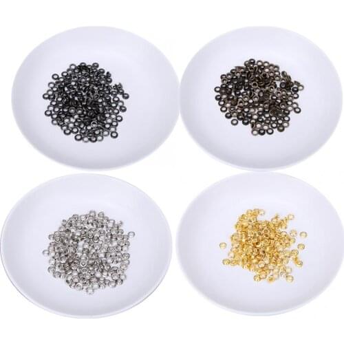 100 Set Brass Eyelet Clothing Bag Accessory Double Side 4mm Eyelet Grommet Kit Sewing Tool TOPINCN Plating