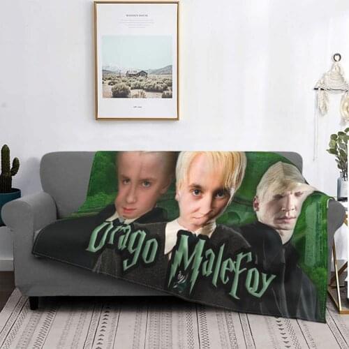 Draco Malfoy Actor Blankets Coral Fleece Plush Summer Boy Purebred Magic Portable Warm Throw Blankets for Home Car Rug Piece