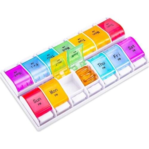 Weekly Pill Organizer Am Pm - Daily Pill Organizer 2 Times a Day 7 Day, Upgraded Design Daily Pill Box
