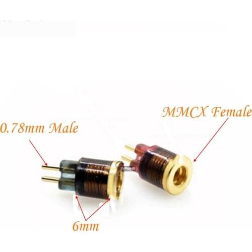 Pair Headphone Plug for W4r UM3x 1964 Heir 10.A IEM8.0 IEM10.0 KZ zs5/zs3 0.78mm Male to MMCX Female Converter Adapter