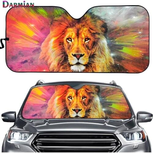 Ferocious lion Gradient style Universal Car Protection Windshield Covers Stylish Mens Car Window Cover Windshield Sunshade Hot
