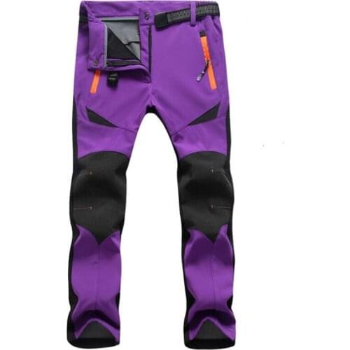 Casual Stretch Thick Warm Pants Women Winter Snow Waterproof Fleece Softshell Trousers Women Sweatpants Tactical Thermal Pants
