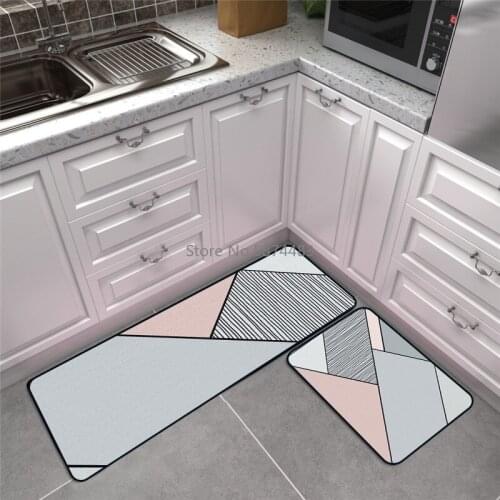 Nordic Fashion Simple Geometric Line Kitchen Mat Entry Mat Non-slip Foot Mat Bedroom Bedside Blanket