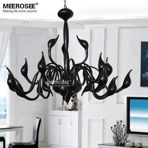 Modern Swan Chandelier Hot Sale White Swam Suspension Lamp Light Lustre Black Hanging Swan Chandelier for Living Dining room