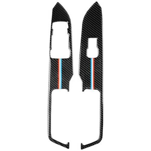 Fit for Ford Mustang 15-17 Carbon Fiber Window Glass Lifting Panel Button Control Frame Interior modification car accessories