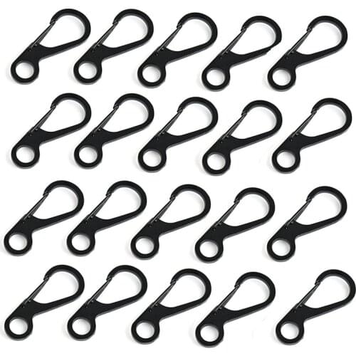 Top!-20Pcs Mini SF Backpack Spring Clasps Carabiners Equipment Survival EDC Paracord Snap Hook Keychainl Buckle Clip