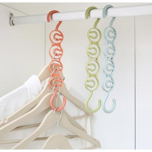 Hanger Storage Rack Multifunctional Multiple Layers Wardrobe Clothes Hanging Space Saving Four Holes Folding Hanger Storage Rack