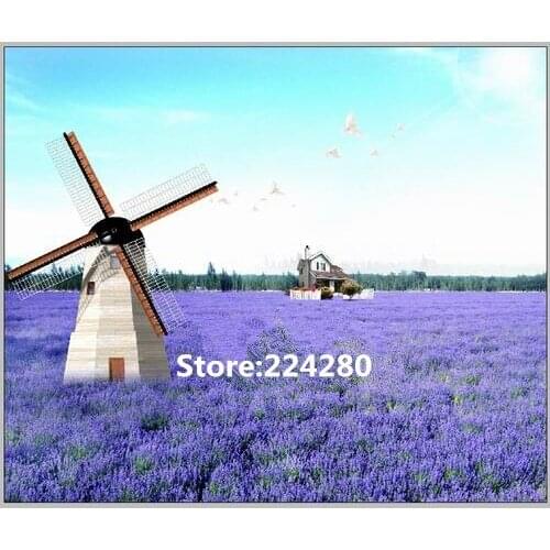 Needlework,for embroidery,DIY Lavender Garden windmill Scenery Cross stitch kits,Art Pattern counted Cross-Stitching decor