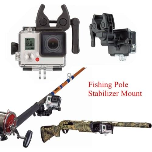 Picatinny Gun Rifle Scope Fishing Pole Stabilizer Mount Bracket Clamp For Gopro Hero 3+ 4 Xiaom YI 4K II SJCAM SJ5000 SJ4000