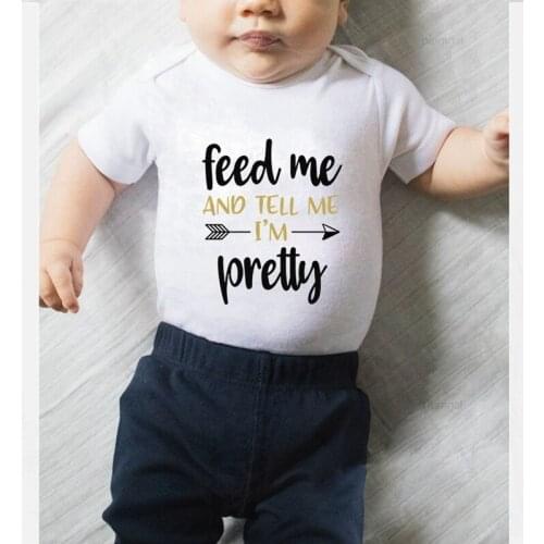 Baby Girl Winter Clothes Winter Jumpsuit Kids Baby Rompers Clothes for Newborns Feed Me Pretty Children Jumpsuits Girl Romper